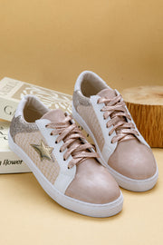 Gold Glitter Star Sneakers PU leather Sneakers