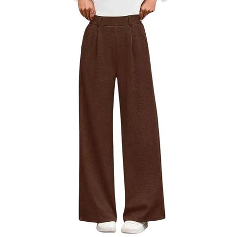 High-Waisted Wide-Leg Pants with Pockets