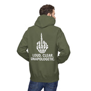 Unisex Midweight Fleece Hoodie - Loud, Clear, Unapologetic Statement Apparel, Casual Wear, Gifts for Him/Her, Hooded Sweatshirt