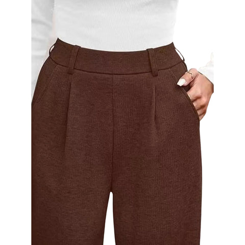 High-Waisted Wide-Leg Pants with Pockets