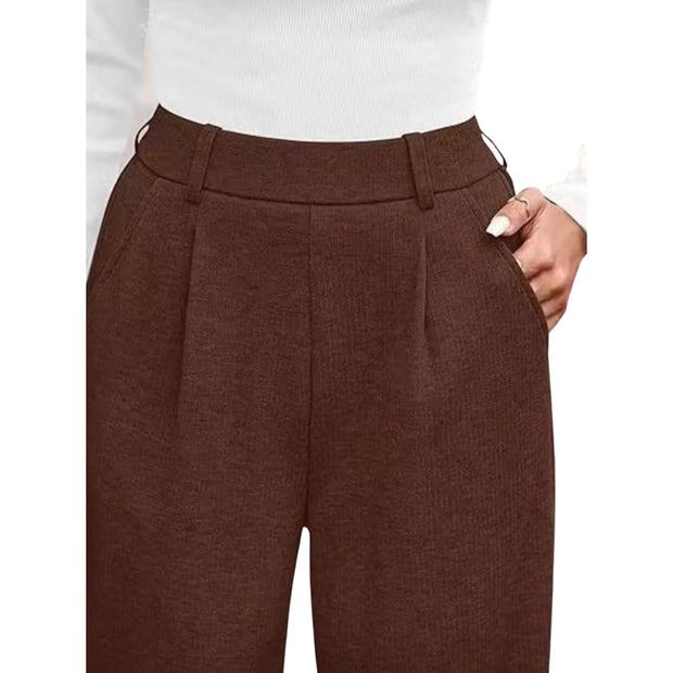 High-Waisted Wide-Leg Pants with Pockets showcasing a flattering high waist and functional side pockets.