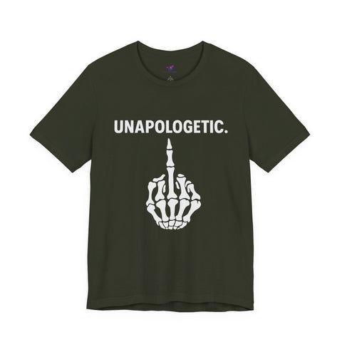 Unapologetic Skeleton Graphic Tee | Trendy Unisex Shirt for Bold Statements, Casual Wear, Gift for Friends, Halloween, Statement Apparel