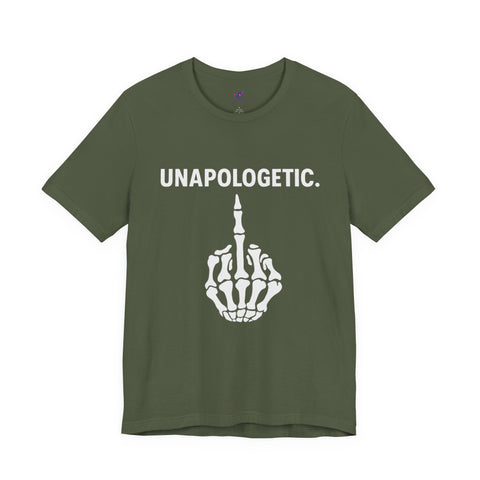 Unapologetic Skeleton Graphic Tee | Trendy Unisex Shirt for Bold Statements, Casual Wear, Gift for Friends, Halloween, Statement Apparel