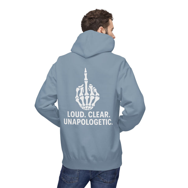 Unisex Midweight Fleece Hoodie - Loud, Clear, Unapologetic Statement Apparel, Casual Wear, Gifts for Him/Her, Hooded Sweatshirt