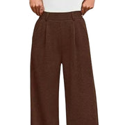 High-Waisted Wide-Leg Pants with Pockets