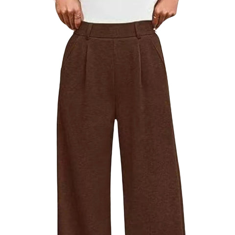 High-Waisted Wide-Leg Pants with Pockets