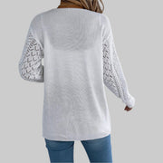 Openwork Knit Open-Front Cardigan – Lightweight Long Sleeve Layering Sweater
