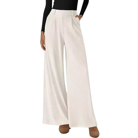 High-Waisted Wide-Leg Pants with Pockets