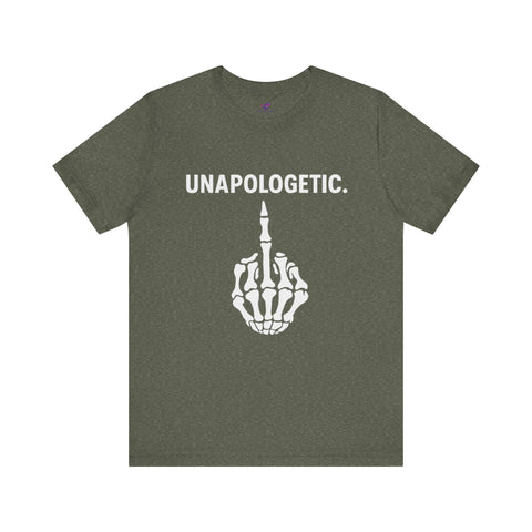 Unapologetic Skeleton Graphic Tee | Trendy Unisex Shirt for Bold Statements, Casual Wear, Gift for Friends, Halloween, Statement Apparel