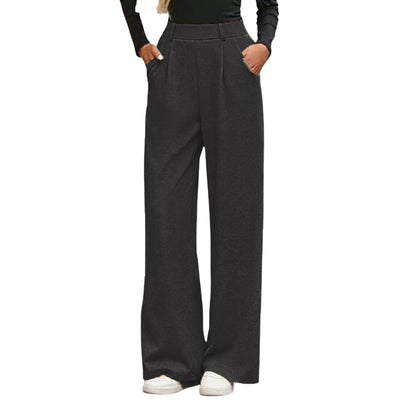 High-Waisted Wide-Leg Pants with Pockets