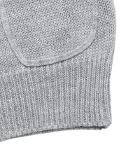 Detail of the Embroidered Flower Bow Sweater with Rhinestone Detail – Round Neck Long Sleeve showing the knit texture and bow.