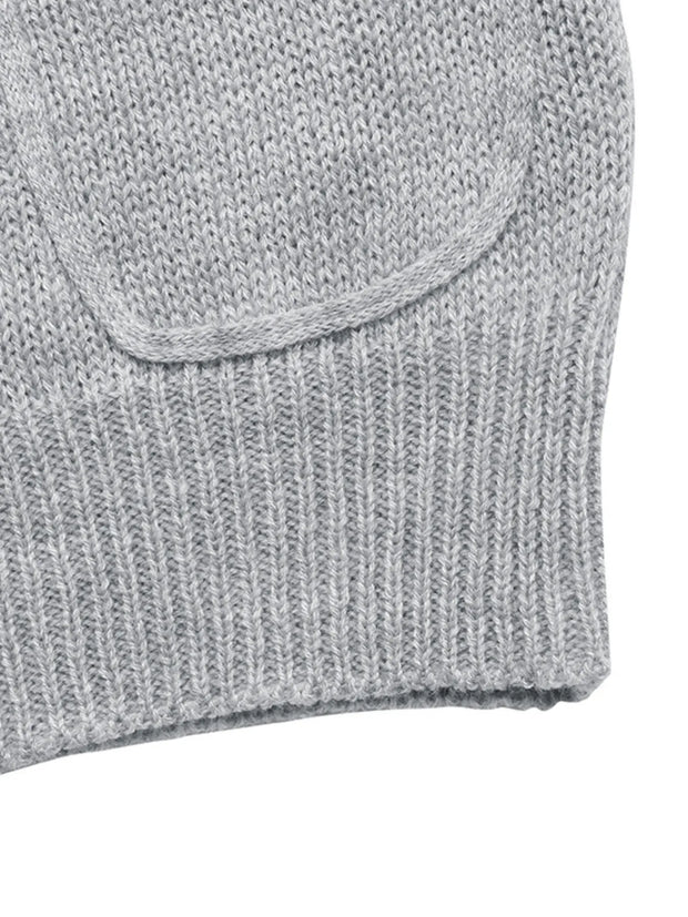 Detail of the Embroidered Flower Bow Sweater with Rhinestone Detail – Round Neck Long Sleeve showing the knit texture and bow.
