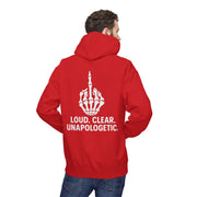 Unisex Midweight Fleece Hoodie - Loud, Clear, Unapologetic Statement Apparel, Casual Wear, Gifts for Him/Her, Hooded Sweatshirt