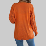 Openwork Knit Open-Front Cardigan – Lightweight Long Sleeve Layering Sweater