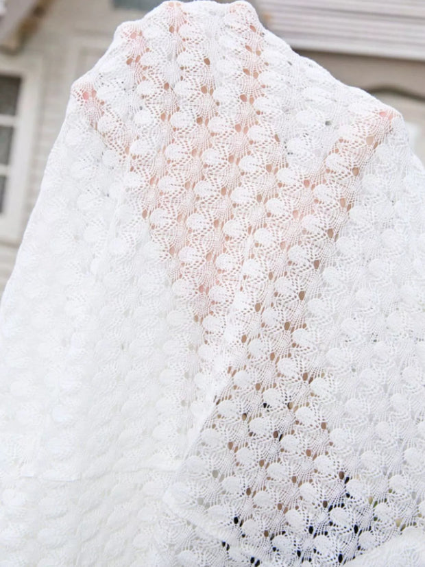 Open Front 3/4 Sleeve Cardigan – Lightweight Layer featuring airy openwork knit texture.
