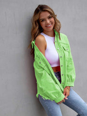 Distressed Fringe Denim Jacket-green-side-angle.jpg