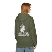 Unisex Midweight Fleece Hoodie - Loud, Clear, Unapologetic Statement Apparel, Casual Wear, Gifts for Him/Her, Hooded Sweatshirt