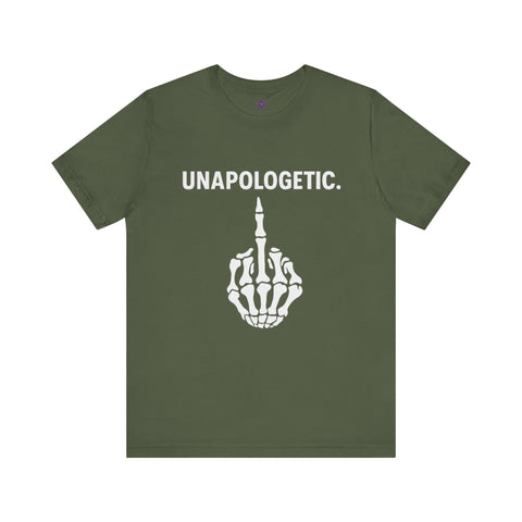 Unapologetic Skeleton Graphic Tee | Trendy Unisex Shirt for Bold Statements, Casual Wear, Gift for Friends, Halloween, Statement Apparel