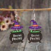 Halloween Hocus Pocus Witch Hat Earrings – Spooky Statement Jewelry with playful designs and vibrant colors.