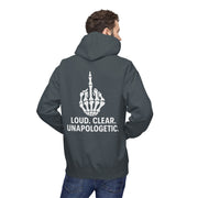 Unisex Midweight Fleece Hoodie - Loud, Clear, Unapologetic Statement Apparel, Casual Wear, Gifts for Him/Her, Hooded Sweatshirt