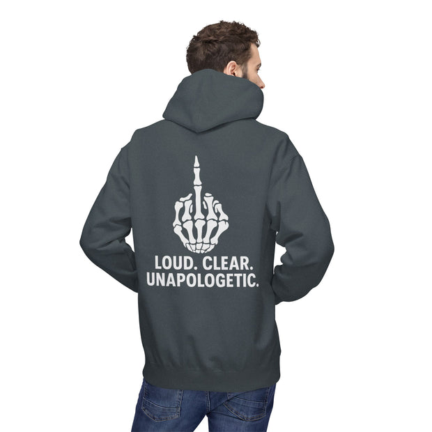 Unisex Midweight Fleece Hoodie - Loud, Clear, Unapologetic Statement Apparel, Casual Wear, Gifts for Him/Her, Hooded Sweatshirt