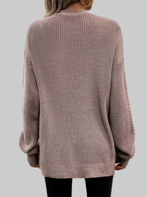 Back view of the Supreme Comfort Open-Front Cardigan showcasing its soft texture and relaxed fit.
