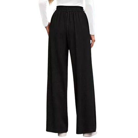 High-Waisted Wide-Leg Pants with Pockets