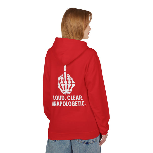 Unisex Midweight Fleece Hoodie - Loud, Clear, Unapologetic Statement Apparel, Casual Wear, Gifts for Him/Her, Hooded Sweatshirt
