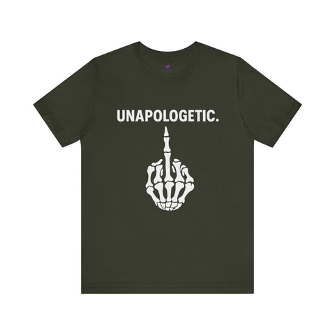 Unapologetic Skeleton Graphic Tee | Trendy Unisex Shirt for Bold Statements, Casual Wear, Gift for Friends, Halloween, Statement Apparel