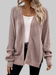 Supreme Comfort Open-Front Cardigan in soft beige, ideal for layering with a stylish and relaxed fit.