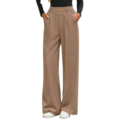 High-Waisted Wide-Leg Pants with Pockets