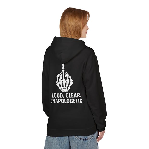 Unisex Midweight Fleece Hoodie - Loud, Clear, Unapologetic Statement Apparel, Casual Wear, Gifts for Him/Her, Hooded Sweatshirt