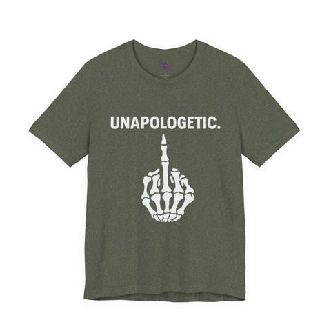 Unapologetic Skeleton Graphic Tee | Trendy Unisex Shirt for Bold Statements, Casual Wear, Gift for Friends, Halloween, Statement Apparel