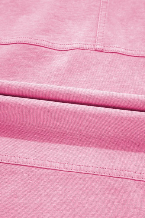 Close-up of the fabric showcasing the texture of the Mineral Wash Reverse Seam Drawstring Elastic Waist pants.