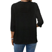 Open Front 3/4 Sleeve Cardigan – Lightweight Layer featuring an open knit design and 3/4 sleeves, perfect for layering.