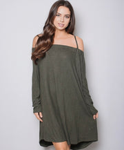 Women’s Cold Shoulder Long Sleeve Mini Dress – Chic & Modern