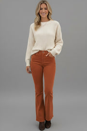 Full Size Hight Waist Bootcut Pants Plus Size