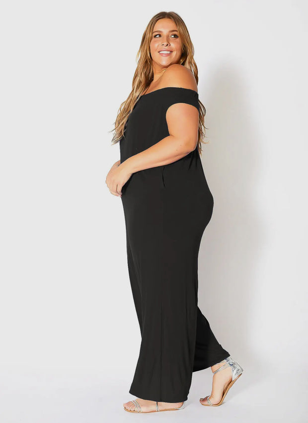 Bellatrix Plus Size off Shoulder wide leg Jumpsuit