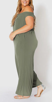 Bellatrix Plus Size off Shoulder wide leg Jumpsuit