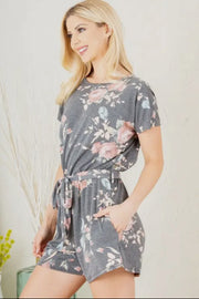 Floral Romper with Belt