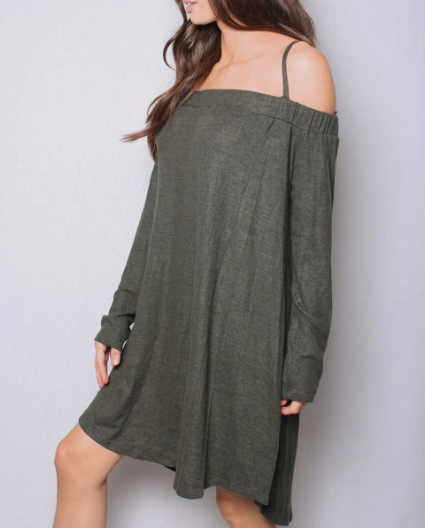 Women's Cold Shoulder Long Sleeves Dress
