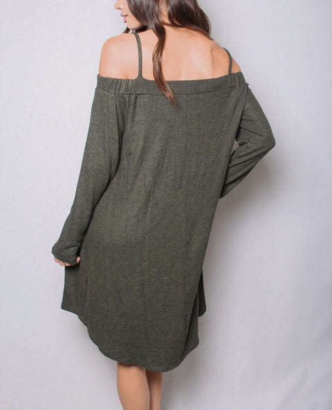 Women's Cold Shoulder Long Sleeves Dress
