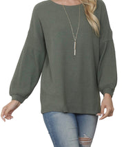 Sleeve Boatneck Waffle Tunic