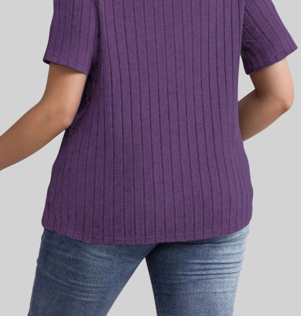 Essential Ribbed V-Neck Tee – Plus Size Everyday Favorite