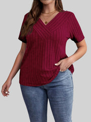 Essential Ribbed V-Neck Tee – Plus Size Everyday Favorite