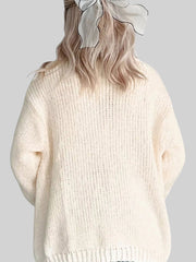 Pumpkin Embroidered Knit Halloween Cardigan