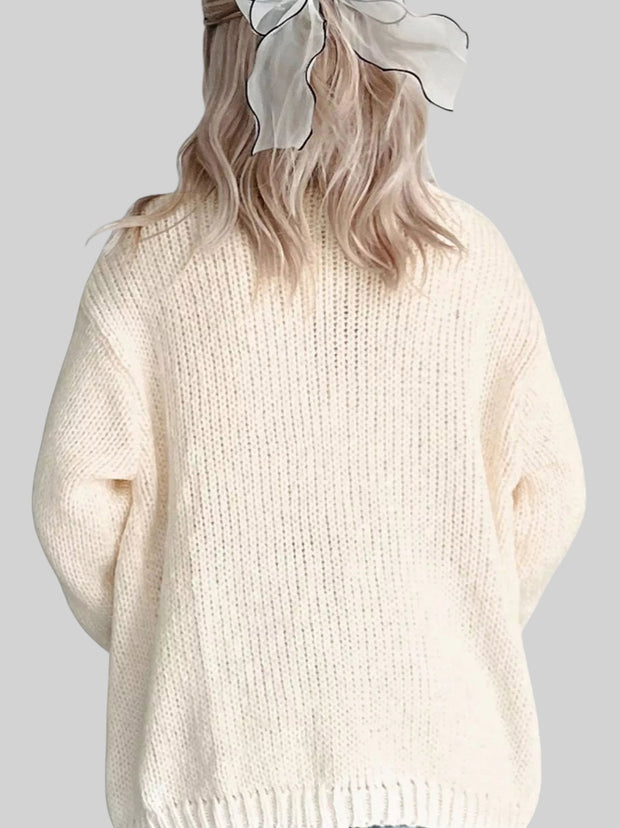 Pumpkin Embroidered Knit Halloween Cardigan