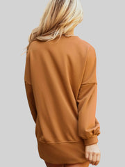 Happy Halloween Notched Neck Long Sleeve Graphic Top