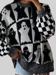 Ghostly Chic Dropped Shoulder Sweater