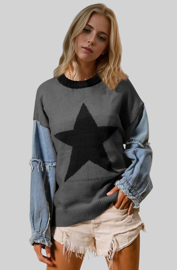 Starry Nights Raw-Edge Sweater